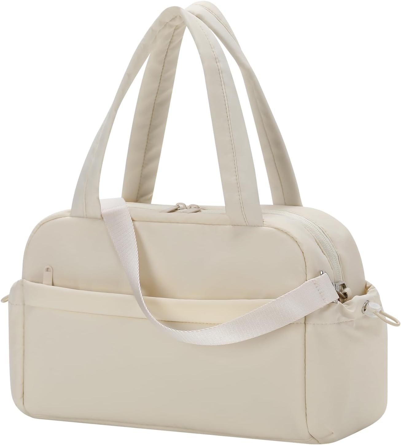 Small Gym Bag for Women - 12inch Mini Tote Bag with Wet Pocket Lightweight Carry On bags for Travel Sport - Beige