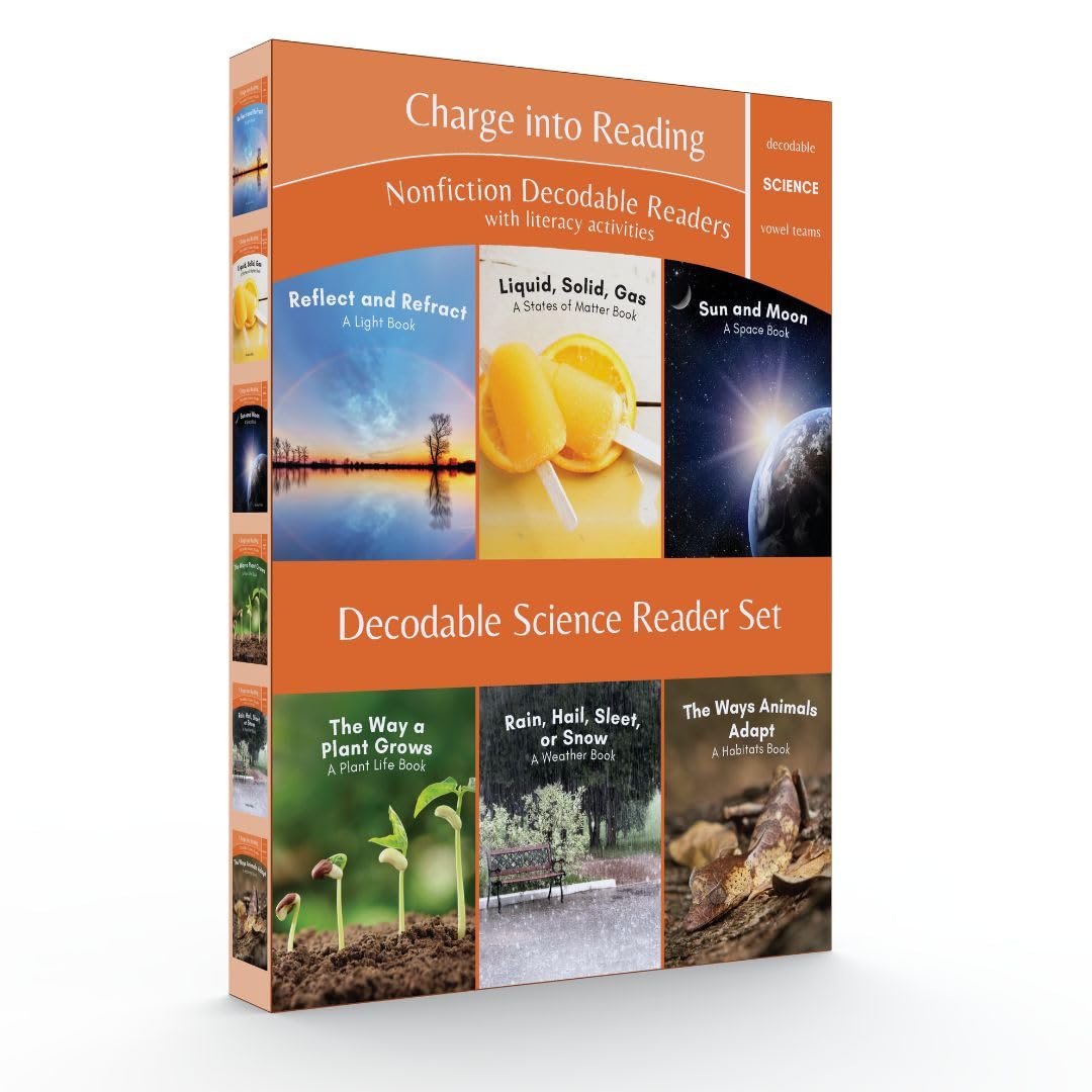 Charge into Reading Decodable Science Reader Set (6 Vowel Teams Books): PhD-Approved Nonfiction Decodable Books Your Early Reader Can Actually Read!