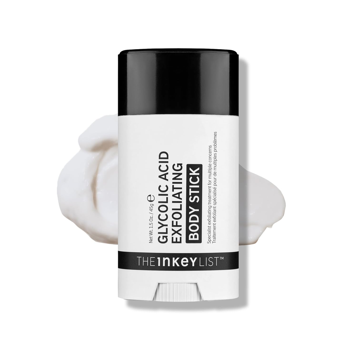 The INKEY List Glycolic Acid Exfoliating Body Stick - Deep Exfoliation for Rough, Bumpy Skin, Fragrance Free, Targets KP & Ingrown Hairs, Suitable For All Skin Types