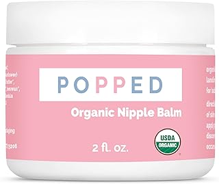 Popped Organic Nipple Butter | Made in the USA | Moisturizing Nipple Cream for Sore, Dry, and Cracked Nipples | Postpartum Essential Balm for Breastfeeding, Nursing (2 fl oz)