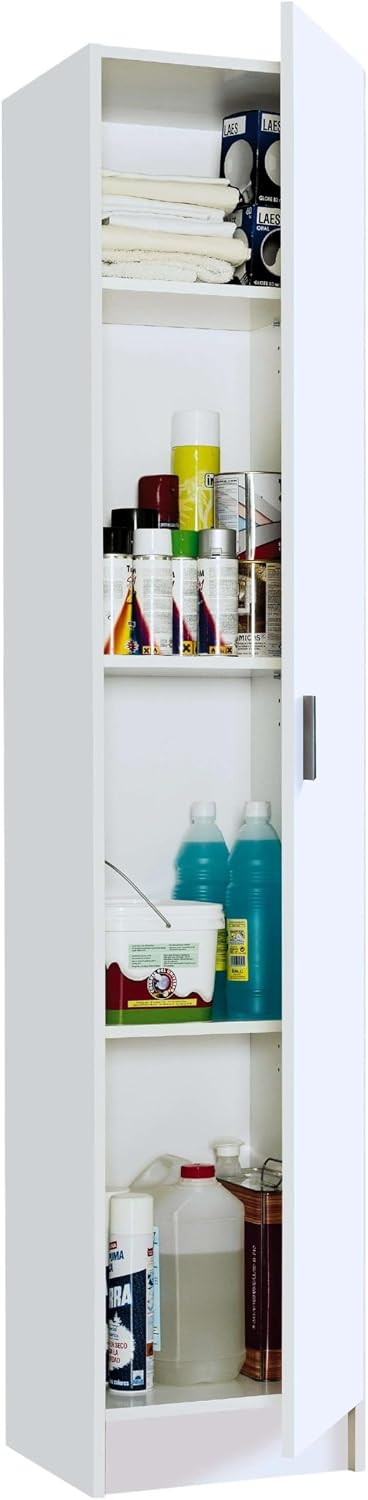 Multi Narrow White Universal Utility Storage Cupboard 1P By furniturefactor