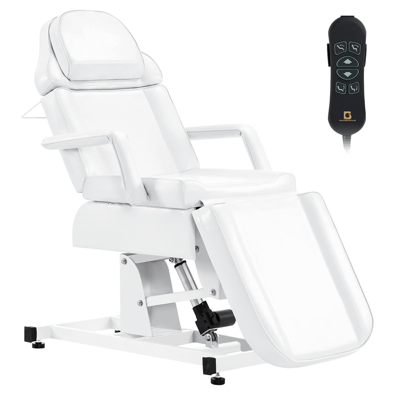 BarberPub Fully Electric Facial Bed with 3 Motor for Esthetician, Electric Tattoo Chair for Client, Facial Bed for Esthetician, Electric Adjustment 2751 (White)