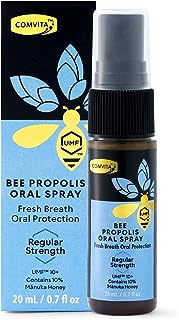 Comvita Propolis Natural Throat Relief Spray, Soothing Mint Flavor with UMF 10+ Manuka Honey - Natural Immune Support, Antioxidant, Dietary Supplement, 0.7 Fl oz