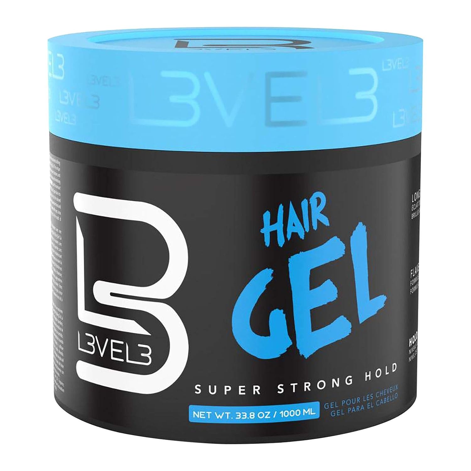 L3 - Hair Gel - Super Strong Hold - Flake Free - Long Lasting Shine - For Men and Women - Level 3 Gel - Add Volume and Texture