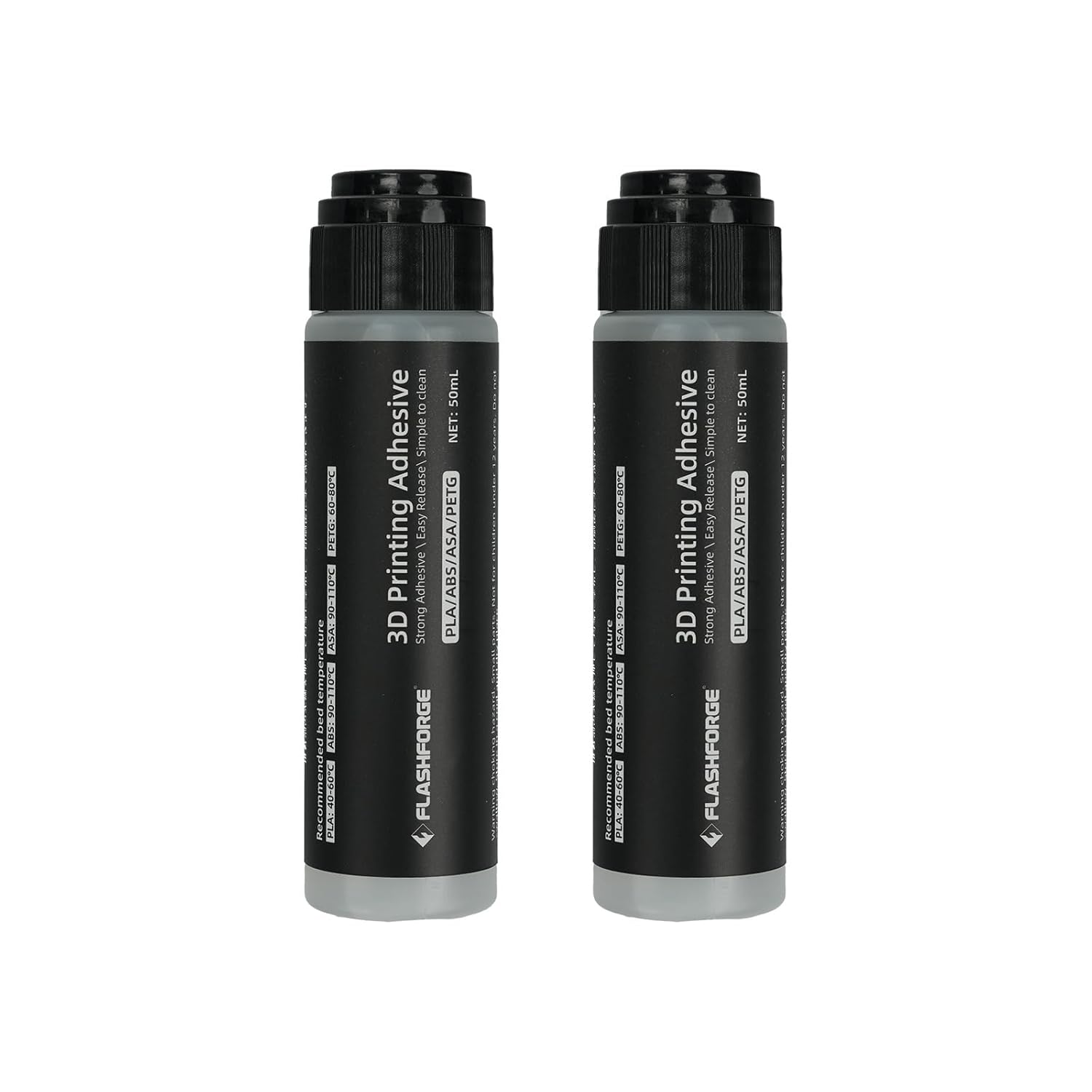 FLASHFORGE 3D Printing Adhesive Glue for Hot Bed Warping Reducing,3D Printer Glue Sticks for PLA/ABS/PETG/ASA,2-Pack Bundle (50mL/Pack)