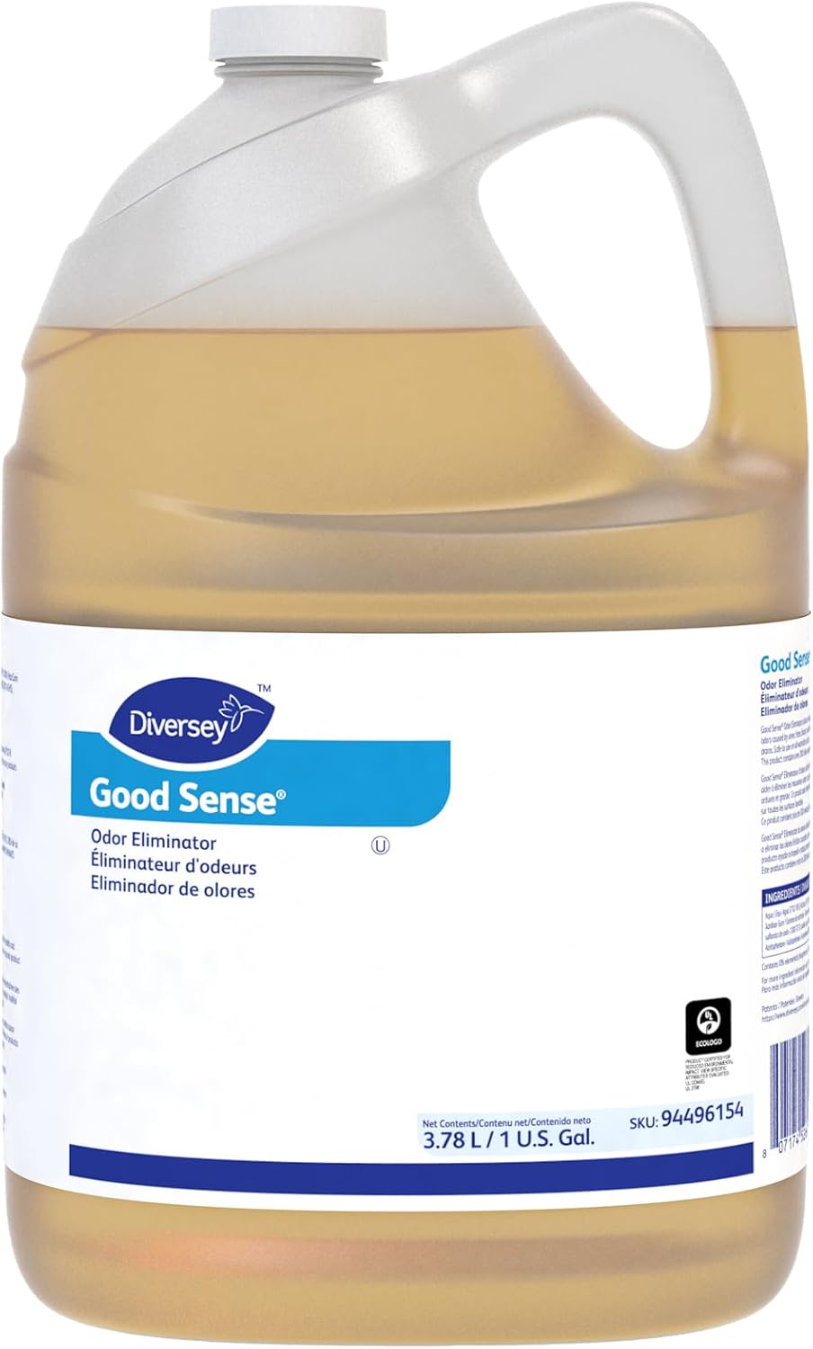 Diversey 94496154 Good Sense Odor Eliminator, Industrial Odor Control Solution for Air and Surfaces, Liquid Concentrate, Fresh Scent, 1-Gallon
