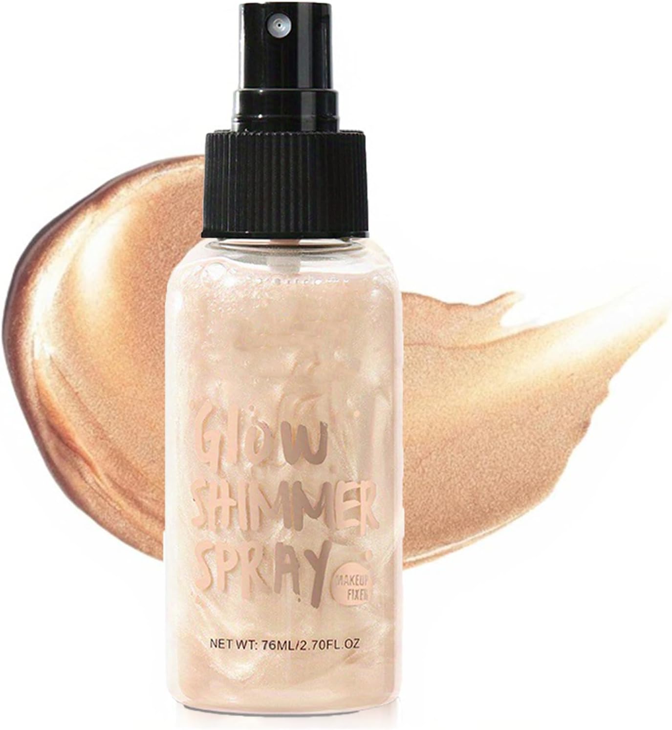 Body Shimmer Oil, Face & Body Glow Illuminator, Body Luminizer Liquid Highlighter Spray, Lightweight Body Highlighter, Waterproof Non-Sticky Luminizer, Shimmer Lotion for Women(Champagne Gold)