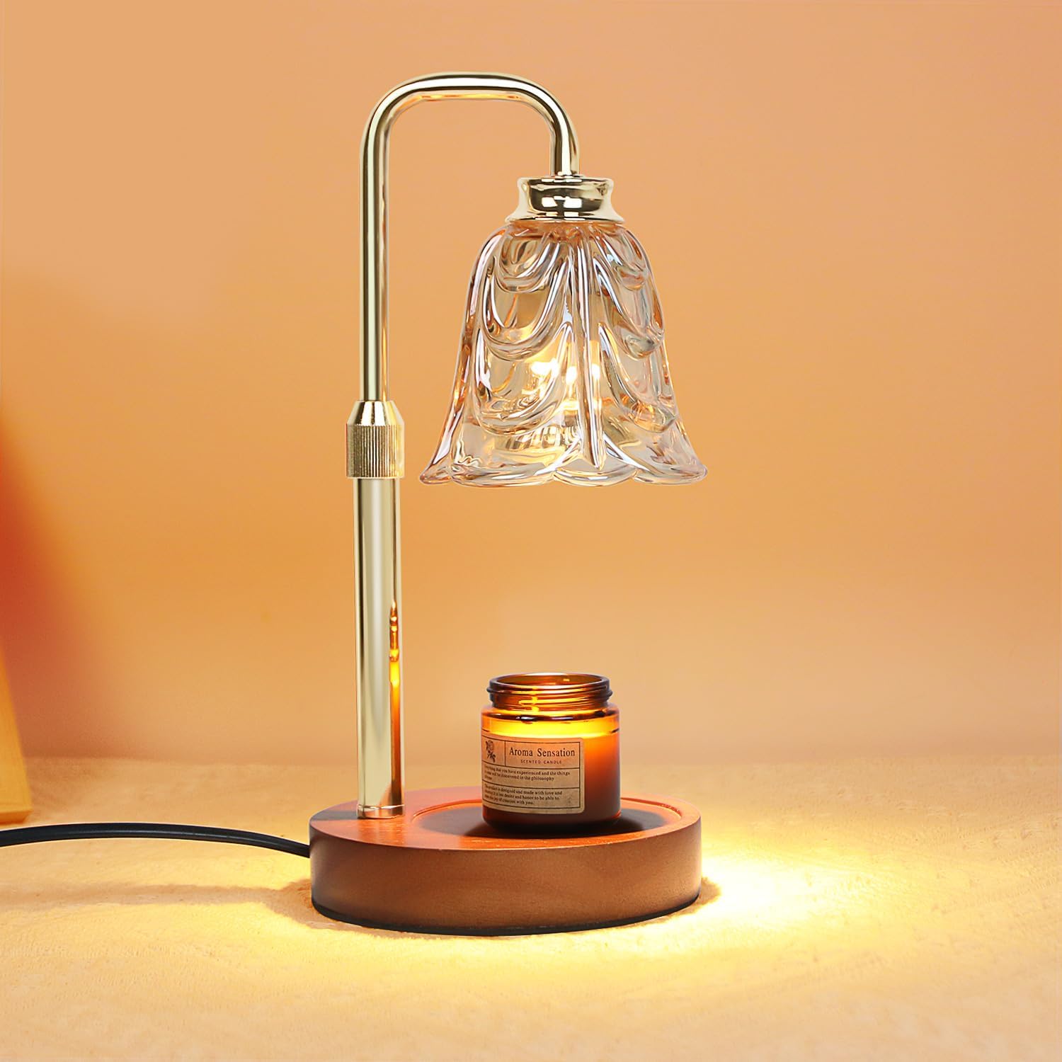 Candle Warmer Lamp with Timer Electric Adjustable Height Candle Warmer Dimmable Wax Warmer Lamp Jar Candles with 2 Bulbs for Home Decor & Office