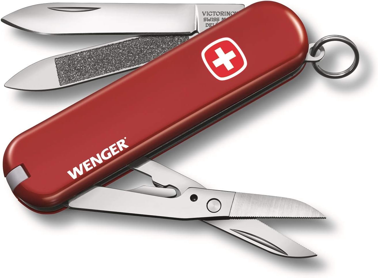 Victorinox Wenger Swiss Army Knife Pocket Knife, 7 Functions, Red, 65 mm