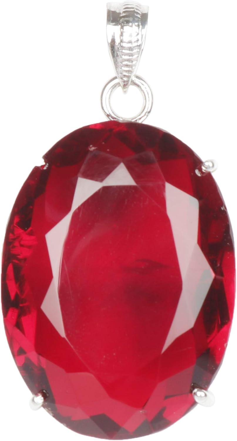 GEMHUB Gemstone Pendant Without Chain 44 CT-135 CT Oval Shape Sterling Silver Pendant Jewelry Women
