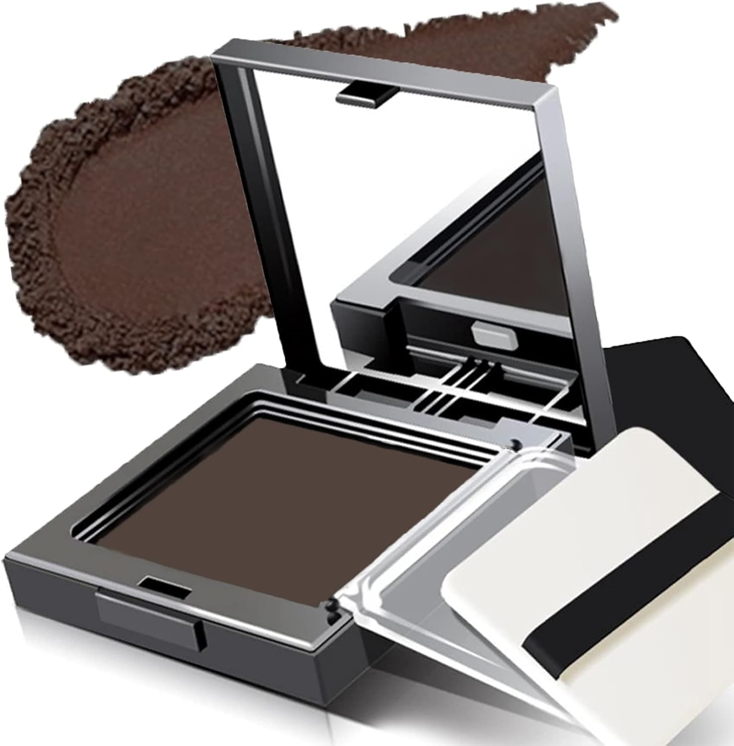 Instantly Hairline Shadow - Hairline Powder - Quick Cover Grey Hair in Hair Regrowth Treatments - Windproof Sweatproof Hair Touch-Up for Root Concealer - Long Lasting with Mirror & Puff (（Dark brown）)