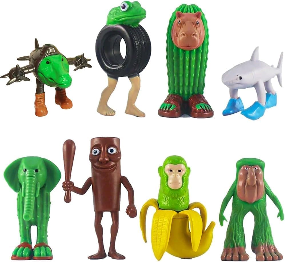 KOBONA Dlishka Italian Brainrot Figures, Tralalero Tralala Action Figure Set, Tung Tung Tung Sahur Brainrot, Italian Brainrot Figures, Collectible Animals Figurine Doll Gifts for Fans