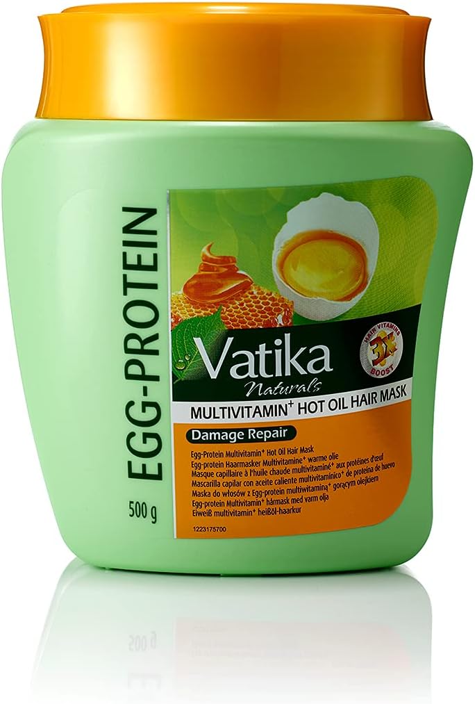 Vatika Naturals Egg Protein Multivitamin Hair Mask - 500 g, Conditions, Repairs, & Strengthens, With Goodness Of Natural Egg, Promote Deep Conditioning, Natural & Brighter Look