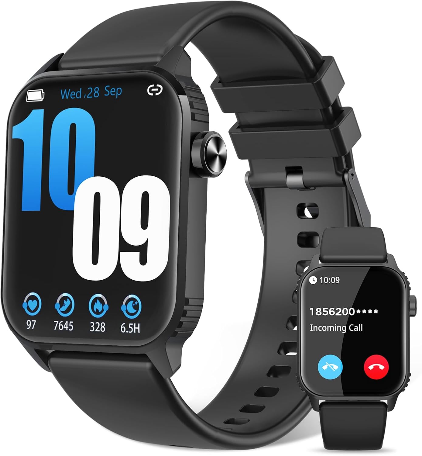 Smart Watches for Women Men, 120 Sports Modes Smartwatch with 1.83 inches HD Display, Heart Rate/Sleep Monitor, IP67 Waterproof, Bluetooth Call & Music Control for iPhone/Android Black