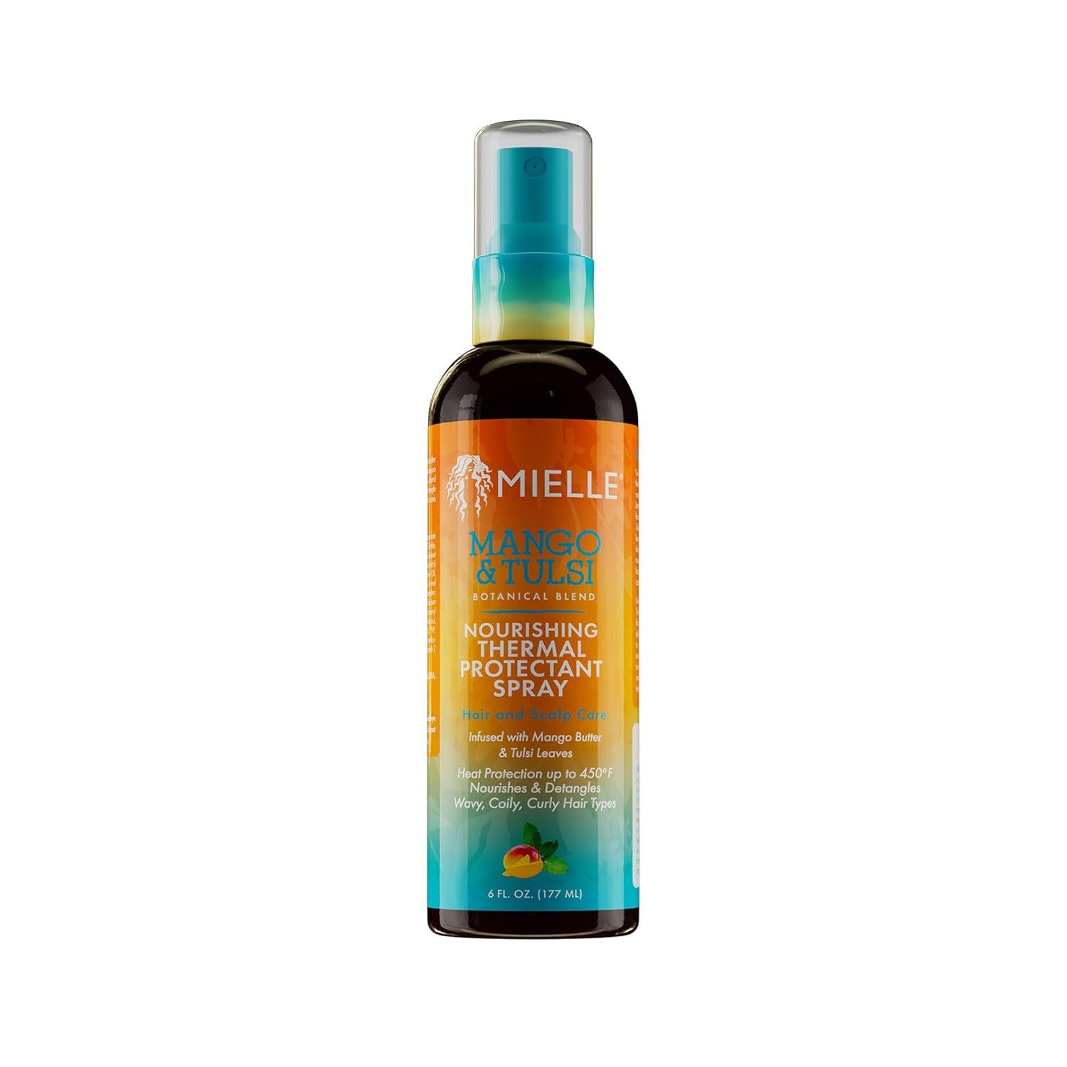 Mielle Organics Nourishing Thermal Heat Protectant Spray - Heat Protection Spray for Hair to Detangle, Nourish & Protect - Shields Hair from Blow Outs & Styling Tools (6 Fl Oz)
