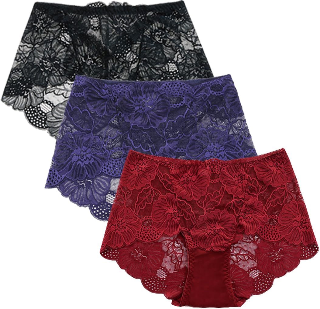 SEISILUORA Women's Sexy Lace Panties lady knickers women Lingerie Underwear Briefs Floral Lace Boy Shorts