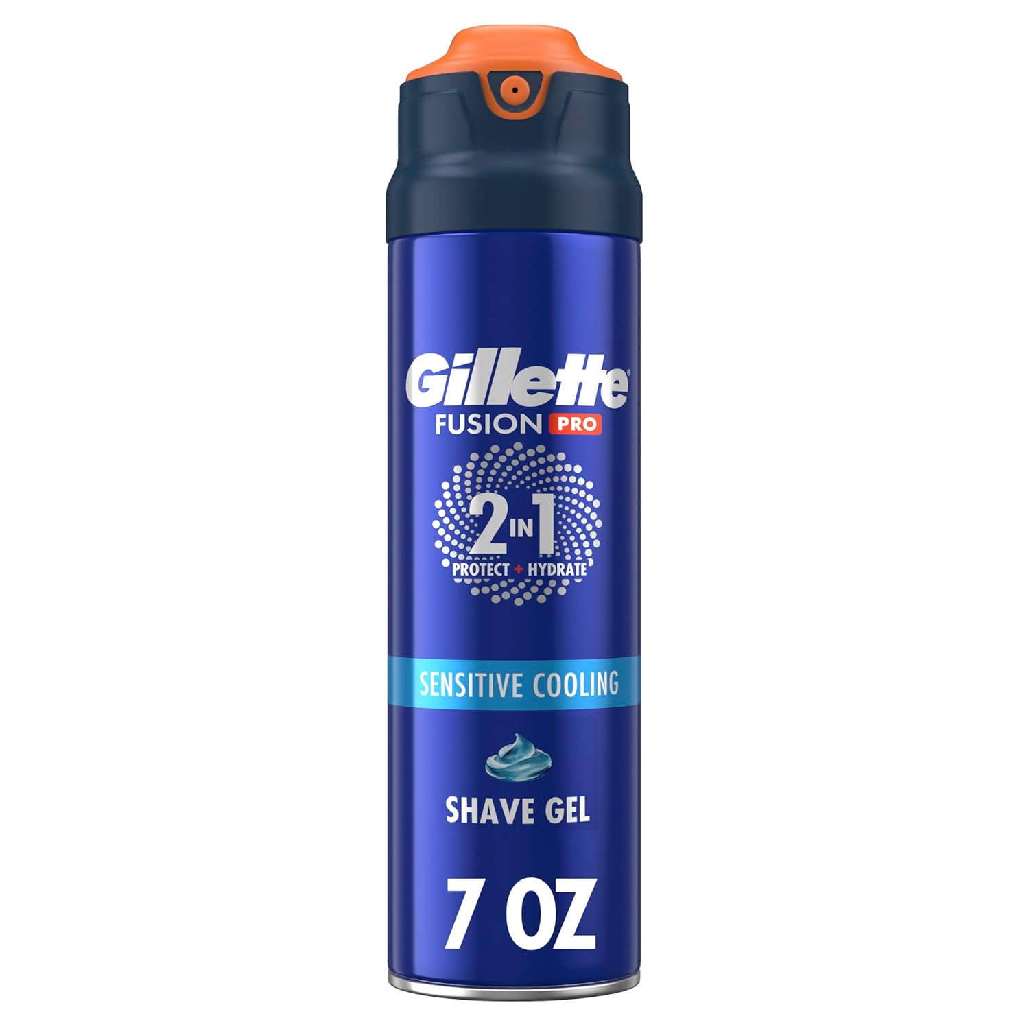 Gillette PRO Shaving Gel For Men Cools To Soothe Skin And Hydrates Facial Hair, 7oz, ProGlide Sensitive 2 in 1 Shave Gel