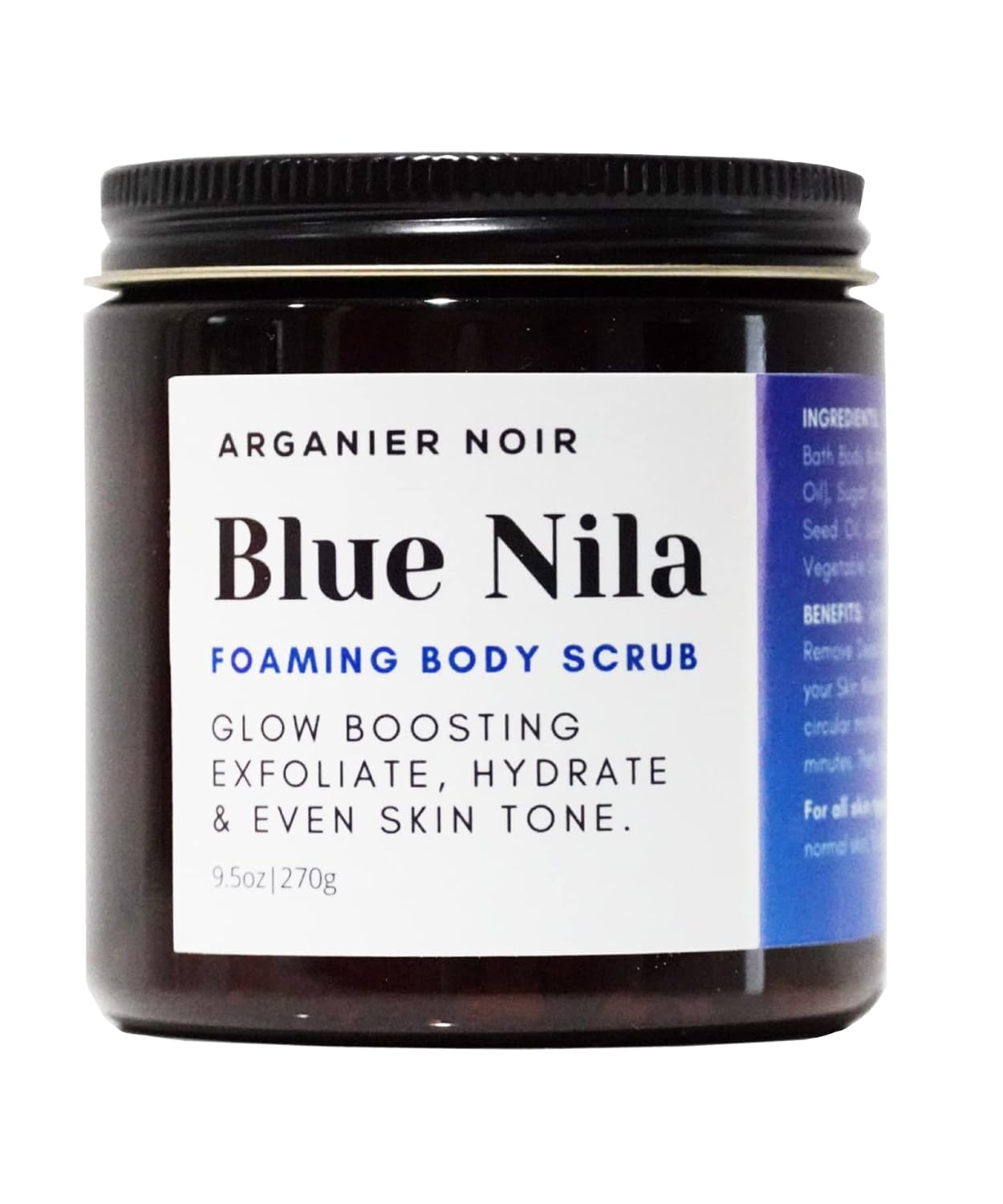 Blue Nila Scrub, Foaming Sugar Scrub with Moroccan Nila Soften and Even Skin Tone.