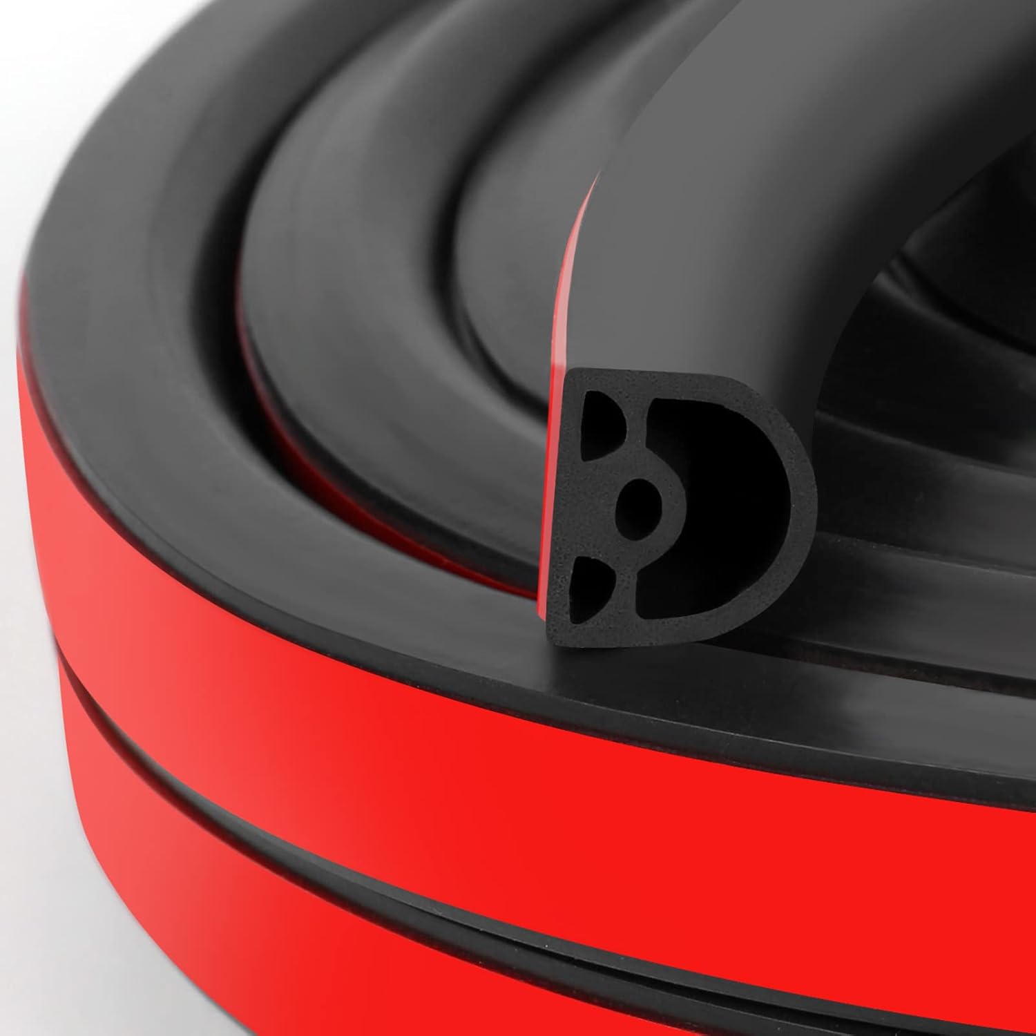 Benory Silicone Weather Stripping Door Seal Strip for Doors & Windows,Self-Adhesive Backing Seals Large Gap (from 5/16 inch to 15/32 inch) (9/16" (W) x 15/32" (T) x 19.7' (L), Black)