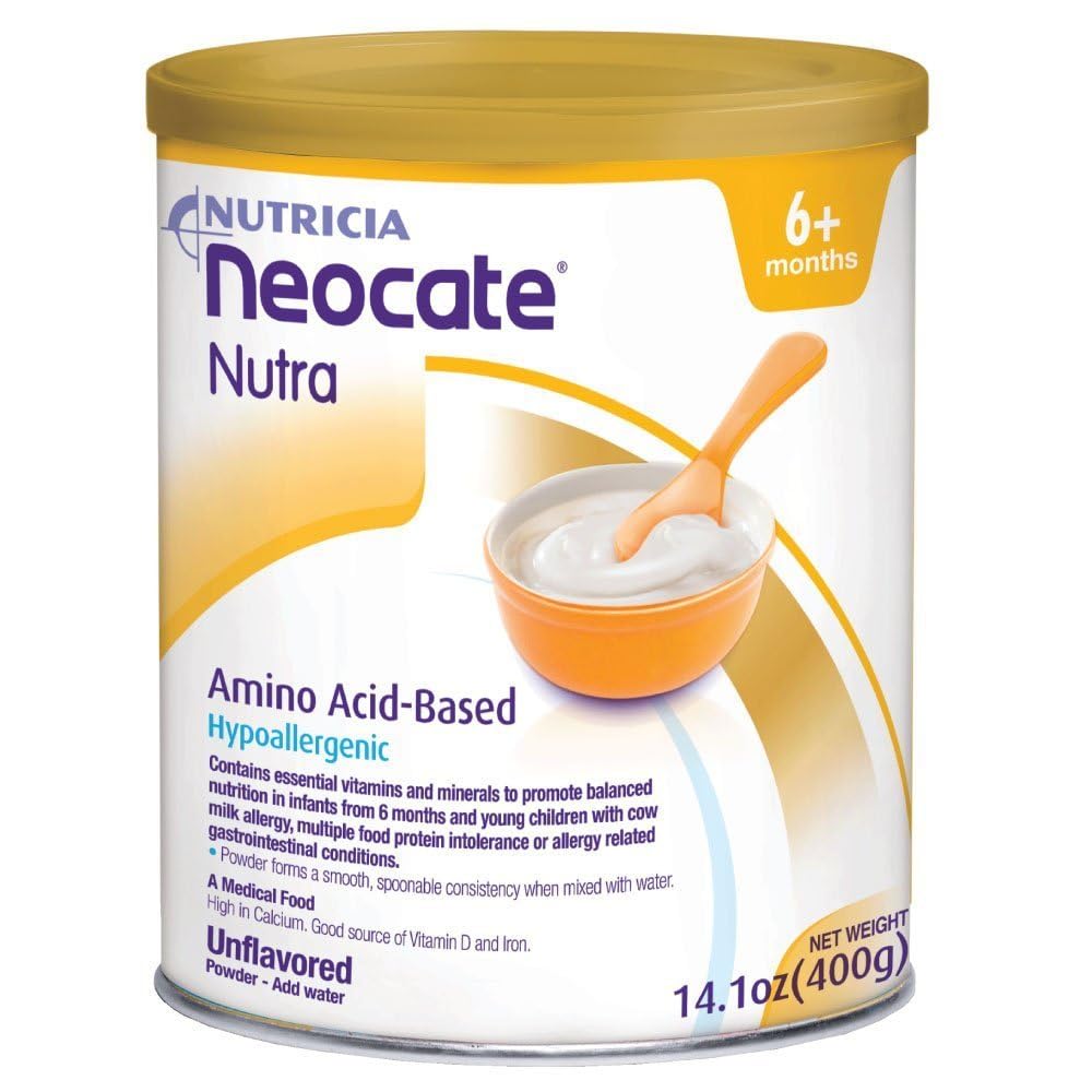 Nutricia Neocate Nutra - Amino Acid-Based, Dairy-free, Hypoallergenic Solid Food with a Cereal-Style Consistency - With Calcium, Vitamin D, and Iron - 14.1 Oz Can (Pack of 1)