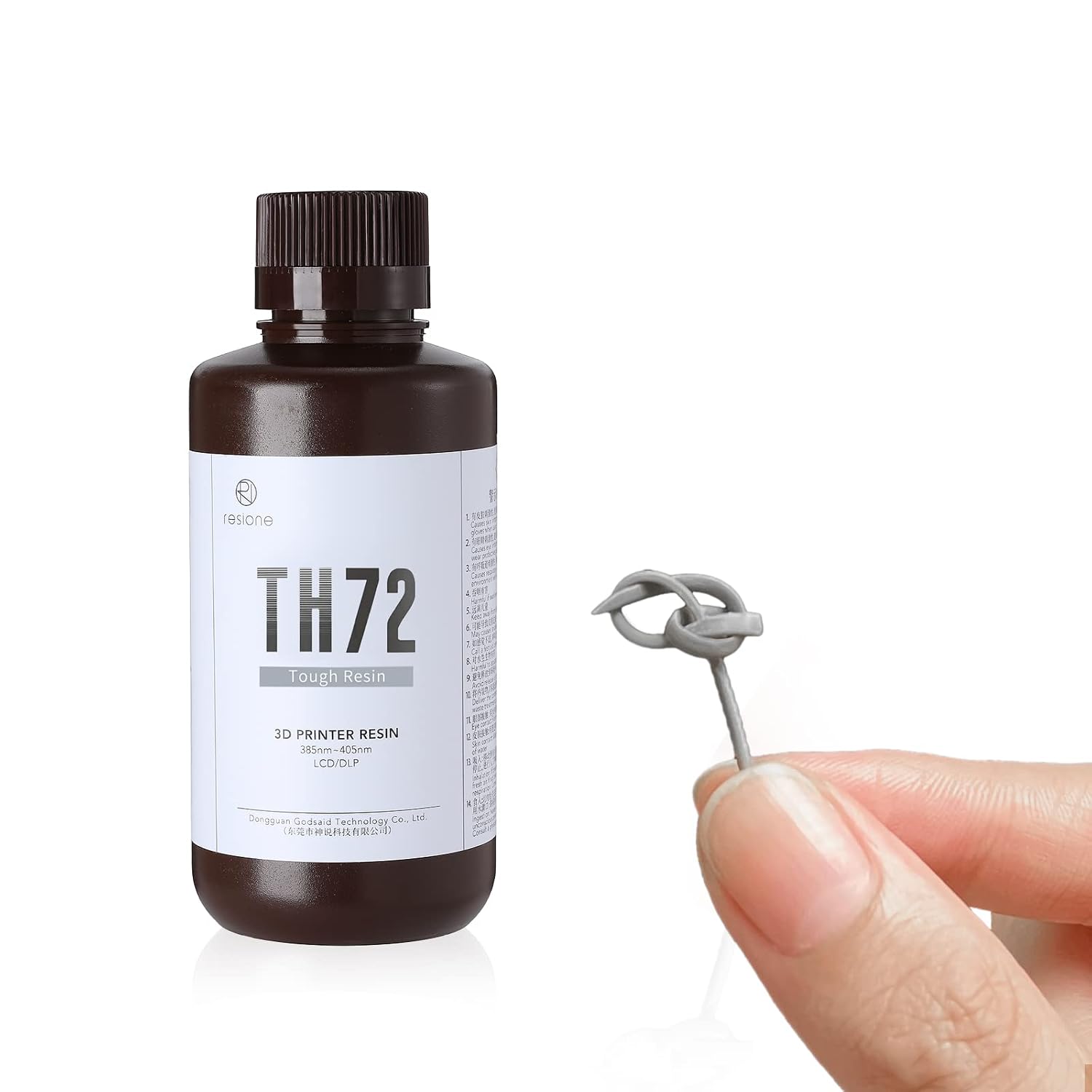 RESIONE Flexible-Tough 3d Printer Resin - TH72 3D Liquid Resin with Long-lasting Toughness and Impact Resistant - Low Water Absorption Resin for Figurine (TH72 Medium Gray-500g)