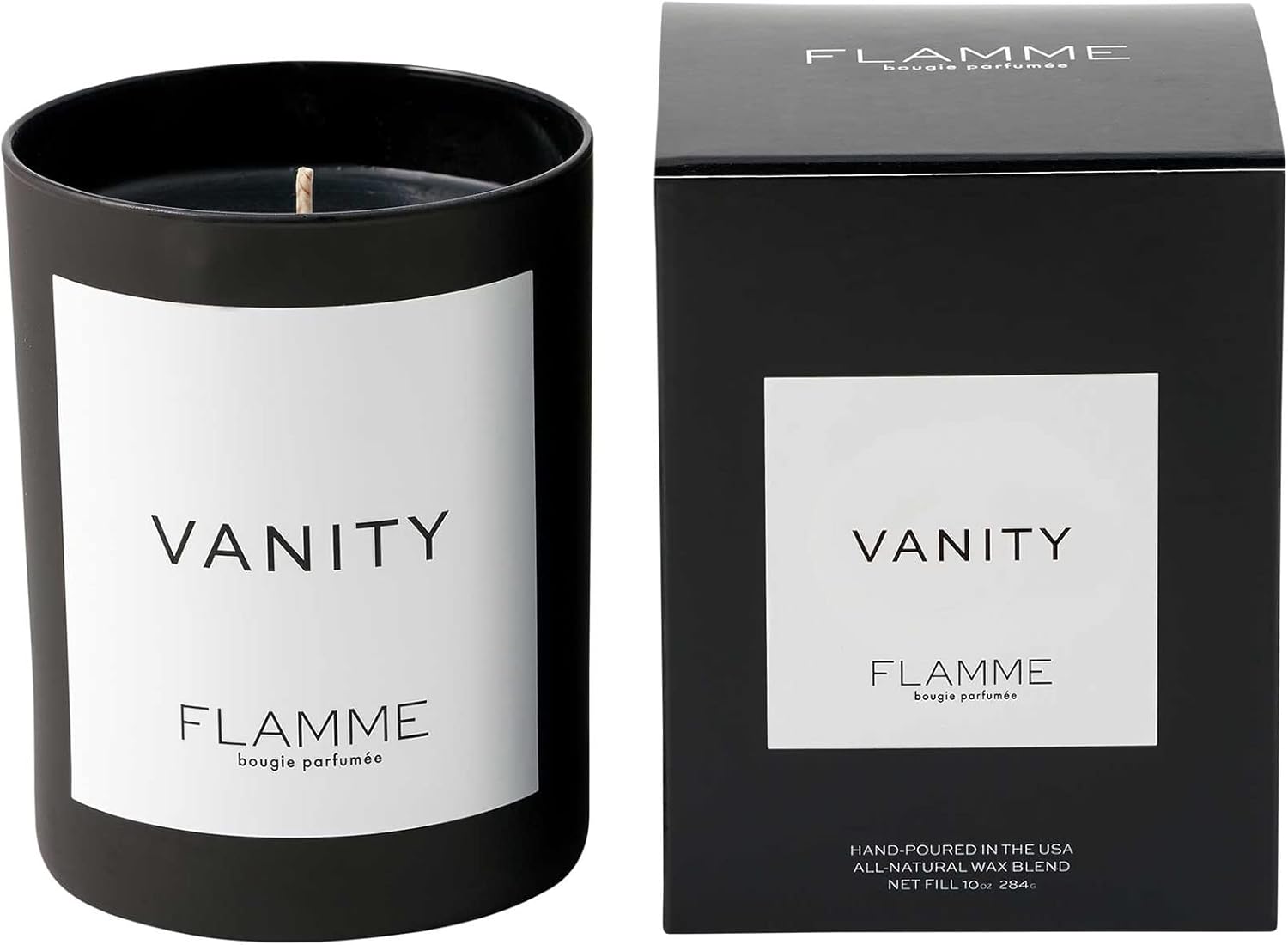 Vanity | Tobacco & Vanilla Scent | 10 oz | 60 Hour Burn Time | Luxury Candle with Colored Wax | All Natural Soy