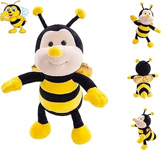 Cute Bumblebee Stuffed Animals Super Soft Yellow Bee Plush Toys Stuffed Honeybee Plushies Animal with Wings Honey Bee Plush Doll Animal Toy for Kids & Lovers 13 INCH