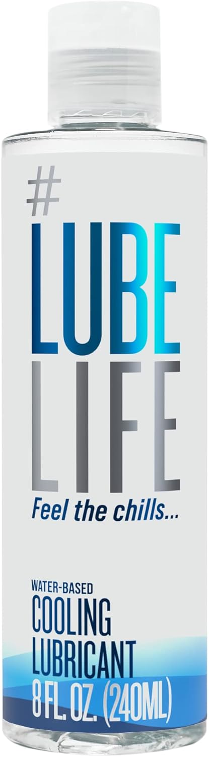 Lube Life Water-Based Cooling Personal Lubricant, Cool Tingling Feel for Men, Women, and Couples, 8 Fl Oz