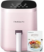 Air Fryer, Beelicious 8-in-1 Smart Compact 4QT Air Fryers, Shake Reminder, 450°F Digital Airfryer with Flavor-Lock Tech, Tempered Glass Display, Dishwasher-Safe & Nonstick, Fit for 1-3 People, Pink