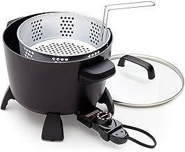 Presto 8-Quart Big Kettle, Steamer and Deep Fryer Multi-Cooker, Black