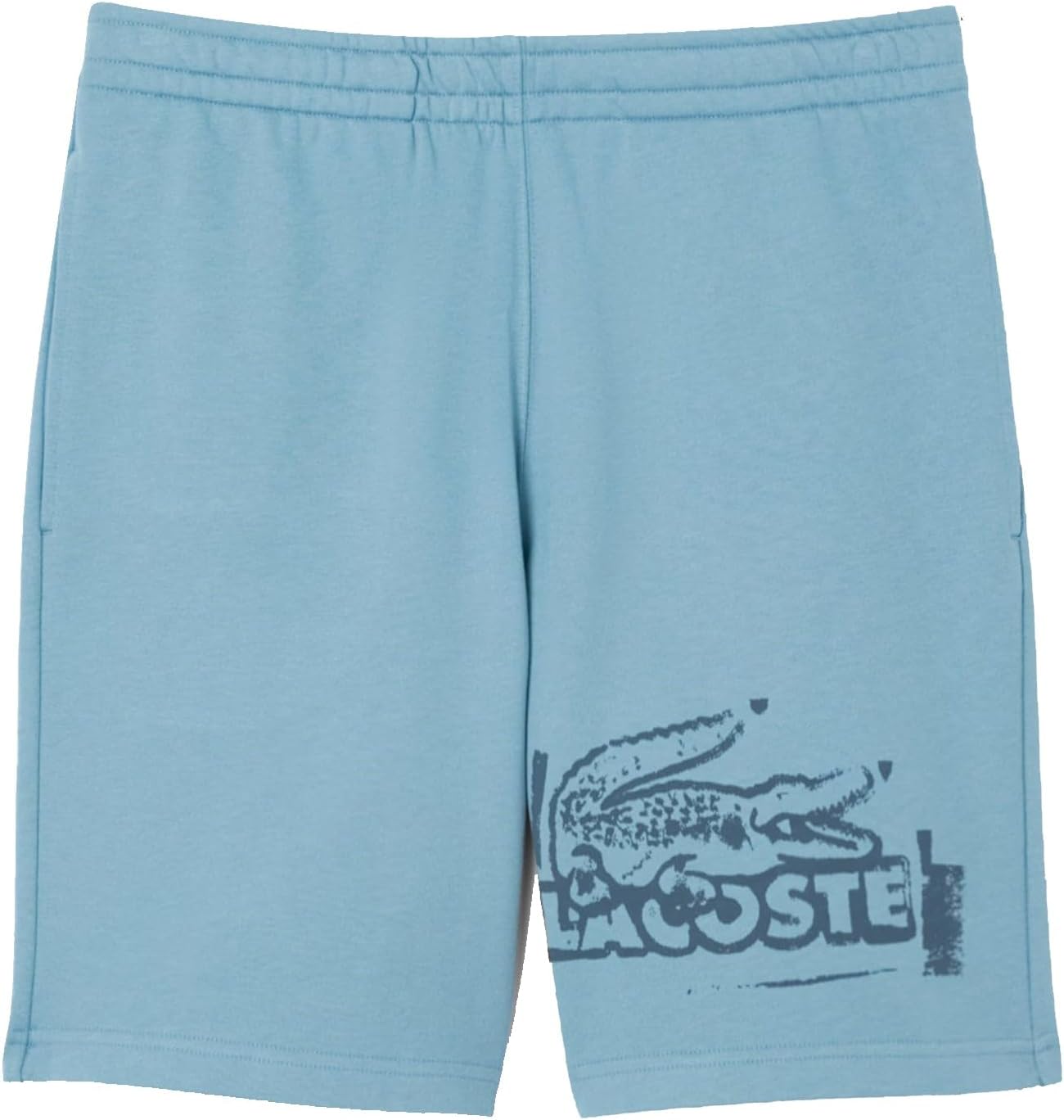 Lacoste Graphic Cotton Fleece Shorts, Blue