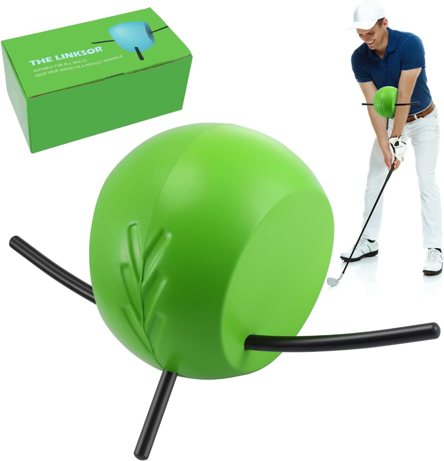 Golf Swing Training Aid, Golf Swing Trainer for Posture Correction Practice, Unique Alignment Rod Head Helps Train Proper Swing Mechanics, Arm Structure, Sure Set, and Alignment