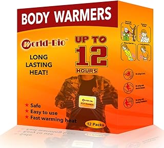 World-BIO Body Warmers for Cold Weather, Heat Warmer Patch Disposable with Adhesive Backing Gives Hours Warm - 5/10/12/17/20/32/40 Packs, Foot Warmer & Hand Warmers Long Lasting Safe Natural Odorless