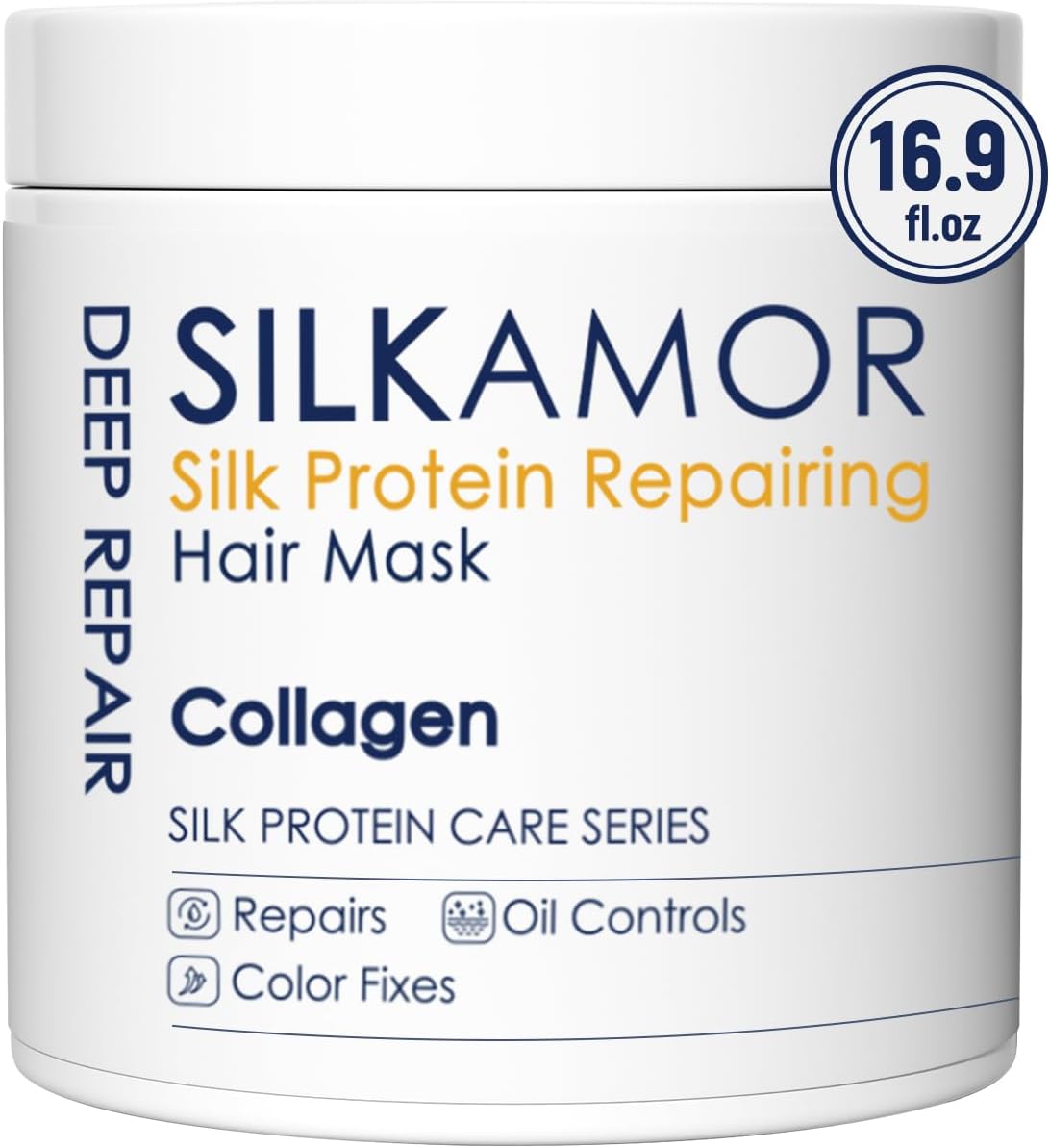 Protein Hair Treatment, Hair Mask for Dry Damaged Bleached Hair, Hair Repair Treatment, Nourishing & Strengthening Deep Conditioner, Hydrolyzed Silk Protein & Sericin, Soft Fragrance, 500ml