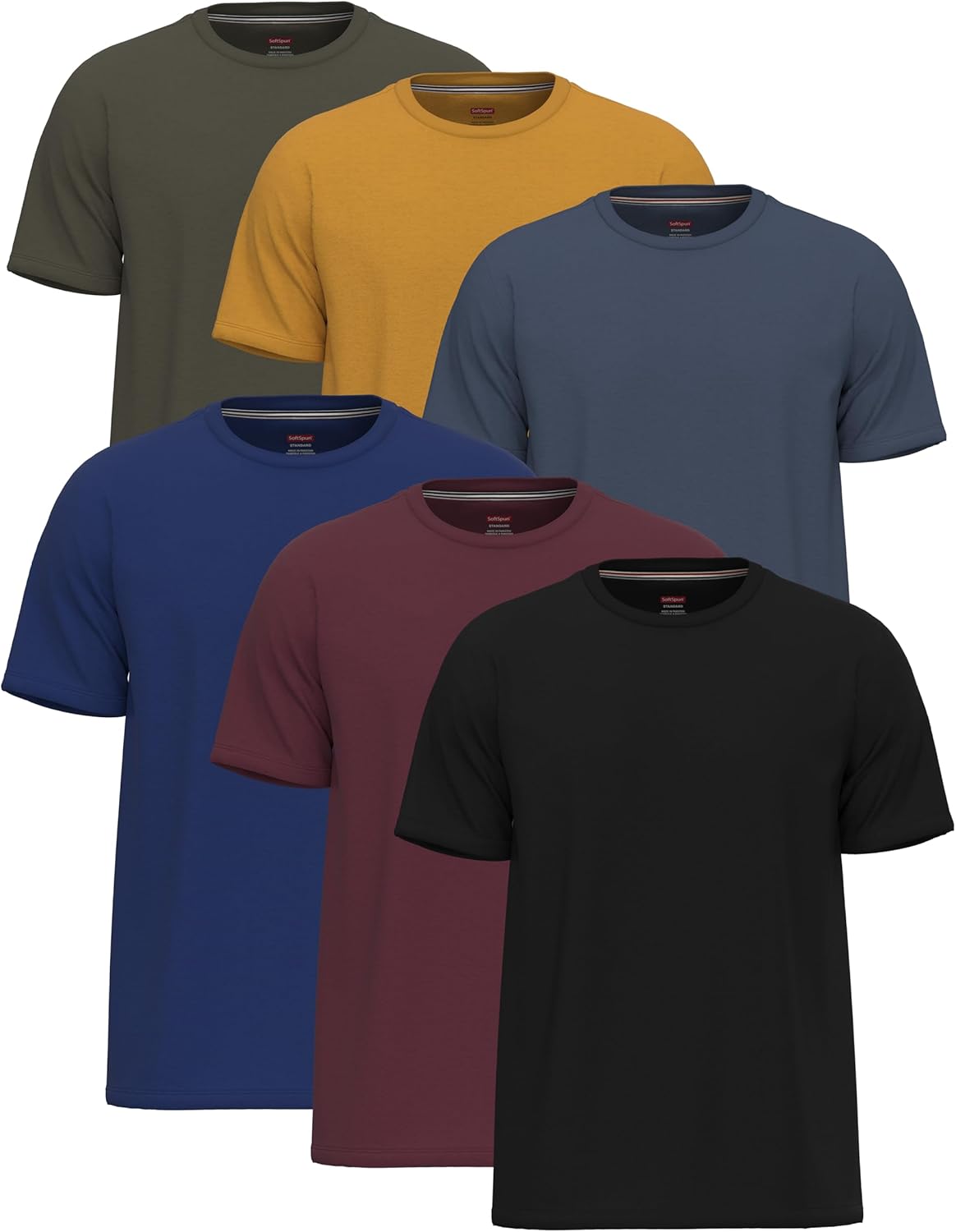 6 Pack T Shirts for Men UK 100% Cotton Tshirts | Premium Plain Crew Neck Mens T Shirts Multipack