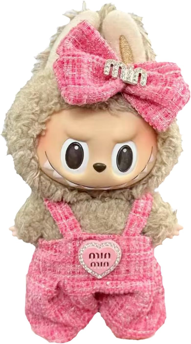 For Labubu 17cm Doll Clothes Set, Clothes Accessories for Labubu, Stylish Crochet Outfit, Cute Dress Up Gift (Only Clothes, No Doll) (LBB-004)