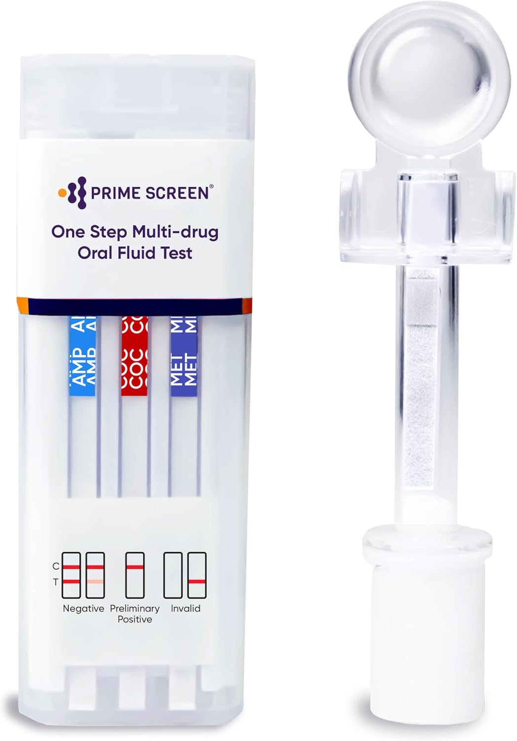 Prime Screen [10 Pack] 5 Panel Saliva Oral Fluid Test Kit, E&I Exempt for Workplace Employment and Insurance Testing (AMP, COC, MET, OPI, THC) - ODOA-256