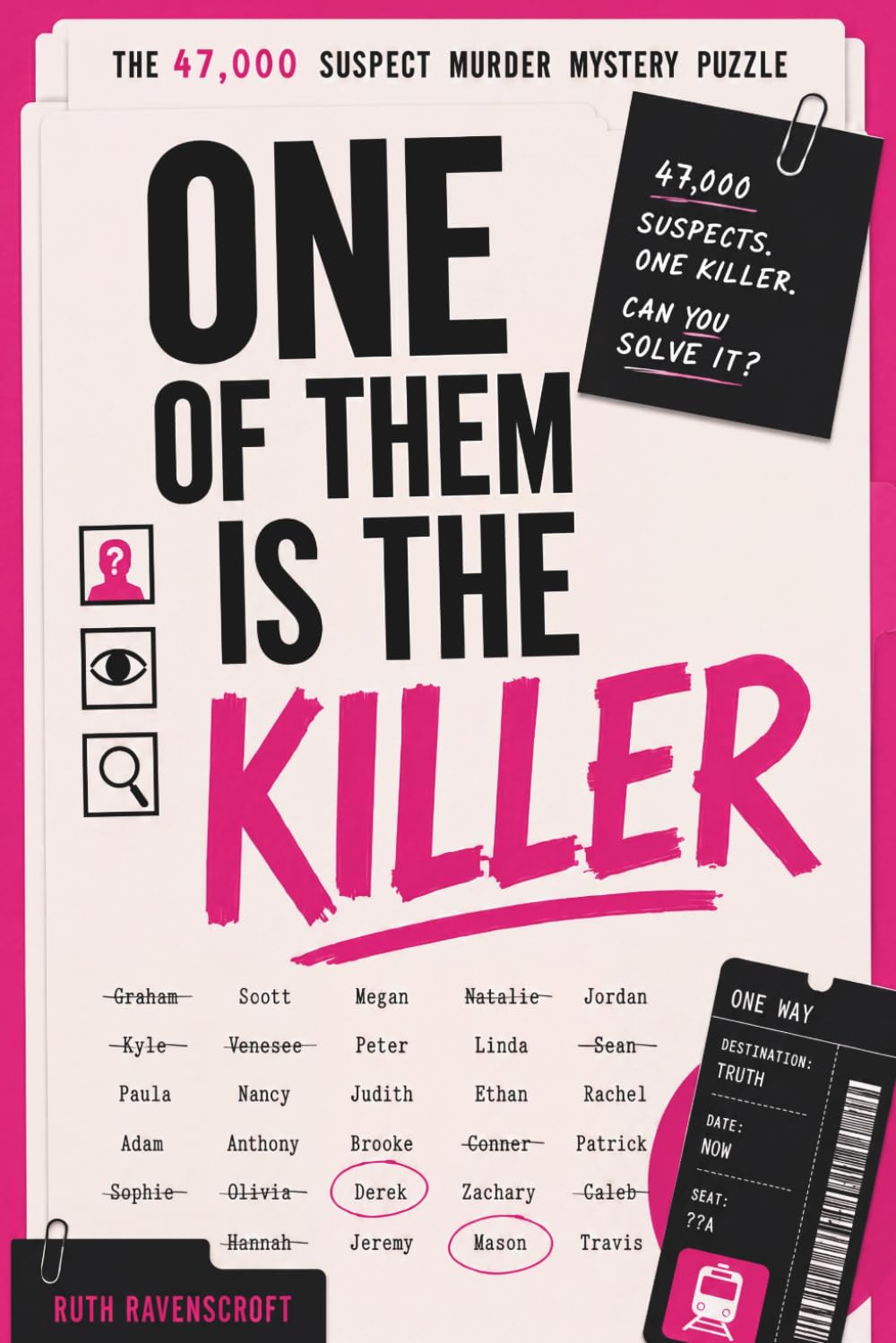 One of Them Is the Killer: The Midnight Train Case | Revised Edition — A Suspect Murder Mystery Puzzle Book with 47,000 Names, 30 Clues, and One Final Killer