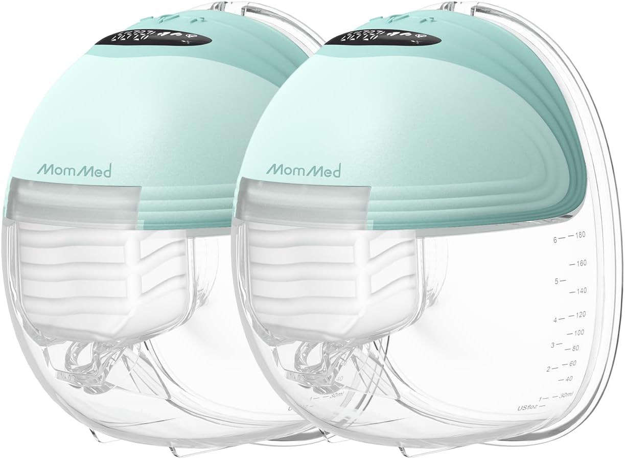 Wearable Breast Pumps (Model S21), Hands-Free Breastfeeding Pump, Lightweight and Rechargeable Electric Pump, 3 Modes (Stimulation, Expression, Auto) & 12 Adjustable Suction Levels (Green)
