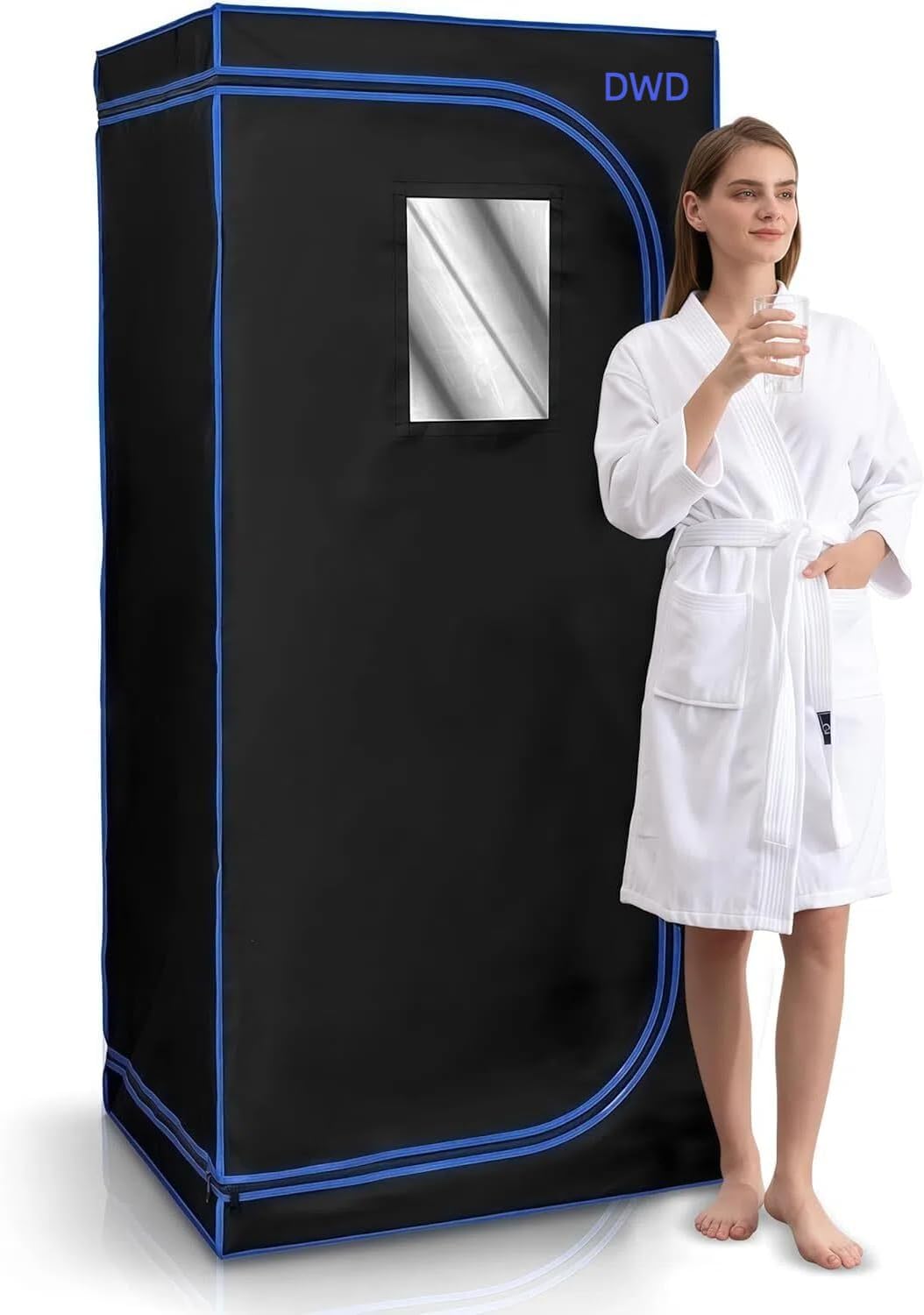 DWD® Portable Steam Sauna Cubicle 2000W 4 Litre Steam Generator, Folding Chair, Remote Control, 9 Heat Levels up to 50°C,Timer Auto Heating Relax-Recharge-Revive Bring the Spa Experience to Your Home