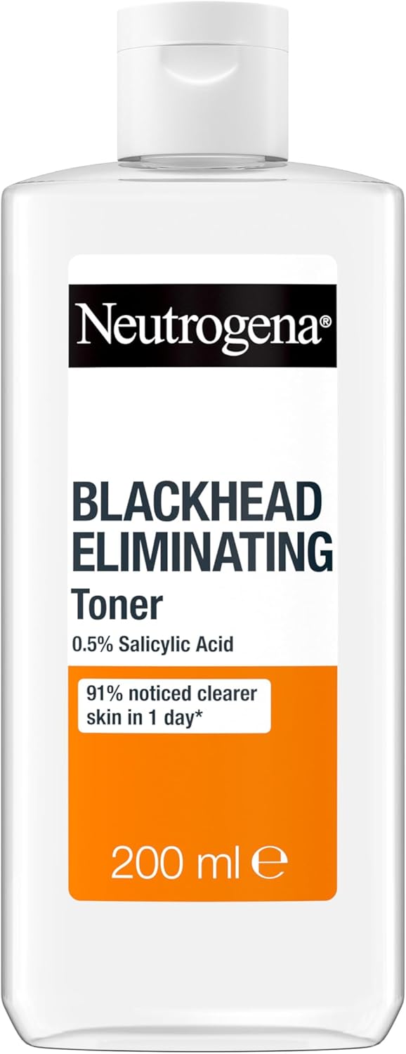 Neutrogena Blackhead Eliminating 0.5% Salicylic Acid Cleansing Toner (1x 200ml), Deep-Cleansing Facial Toner to Eliminate Blackheads and Refine Skin
