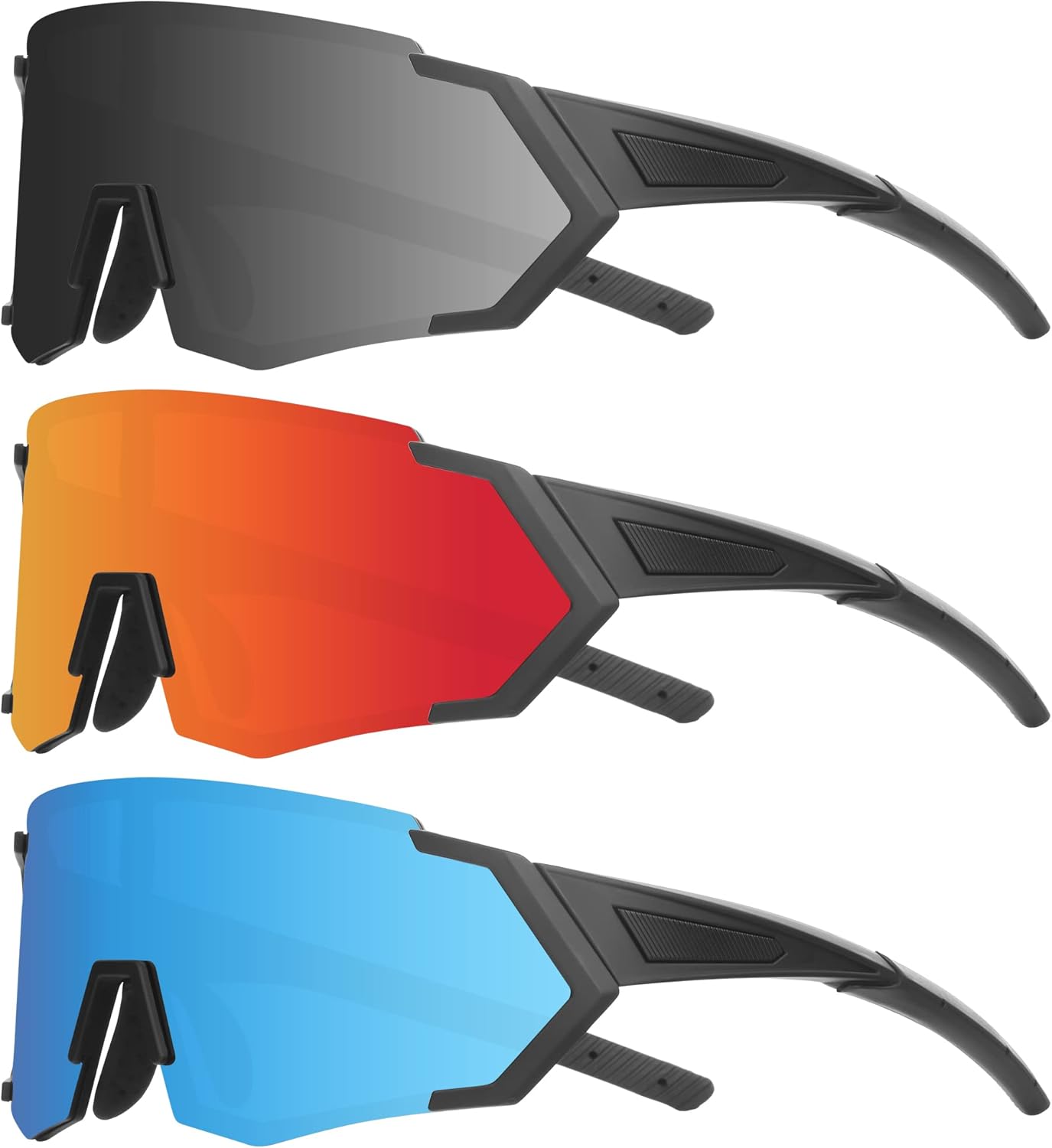 Cycling Glasses Polarised Sports Sunglasses 3 Pack for Mens Women Riding Running Fishing Cycle Bike Sunglasses
