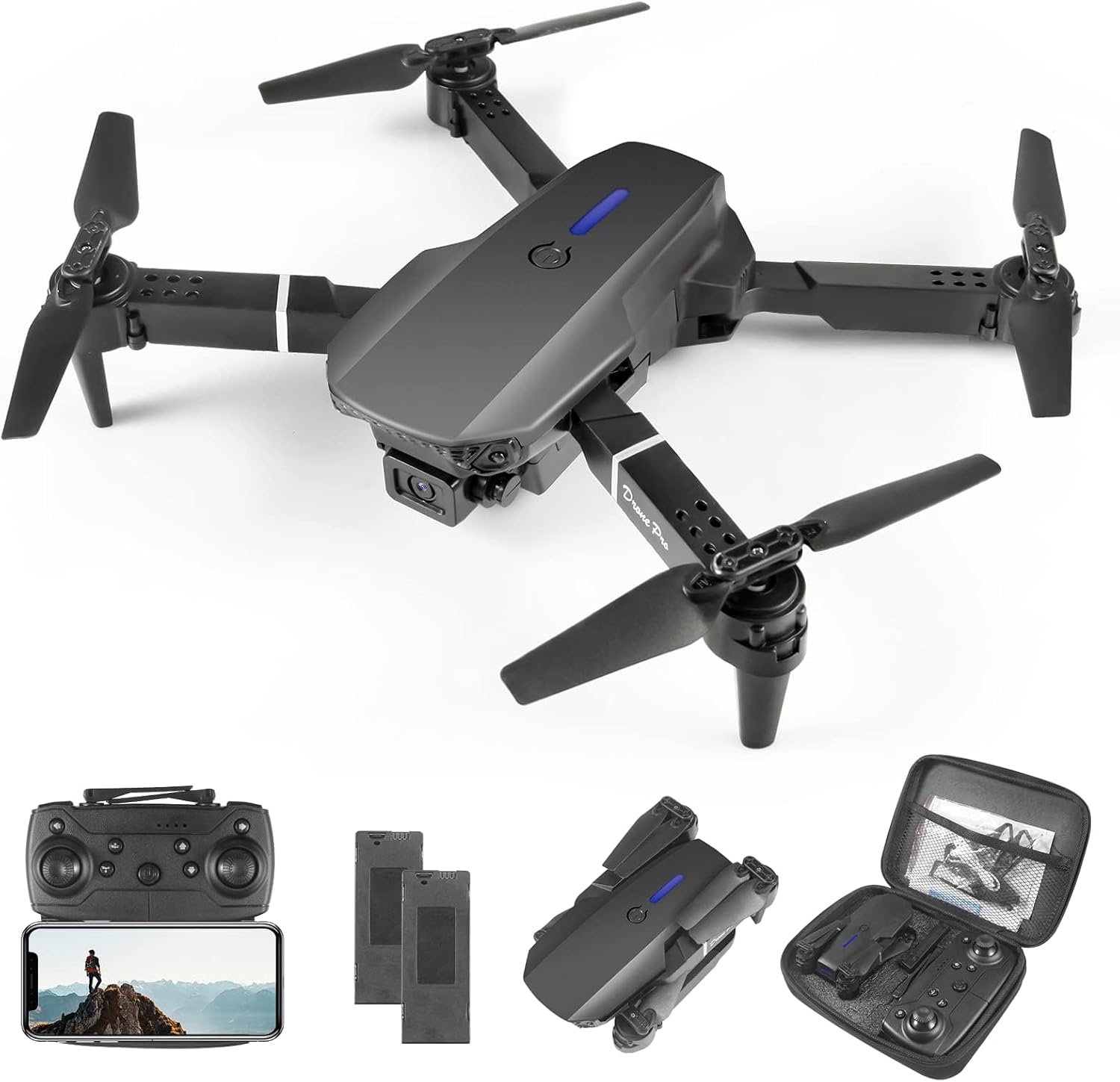 Mini Drone for Kids with 4K Dual Cameras Remote Control Toys Gifts for Boys Girls with Altitude Hold, Headless Mode, One key Return/Emergency Stop, 3D Flips 2 Batteries, Foldable RC Quadcopter