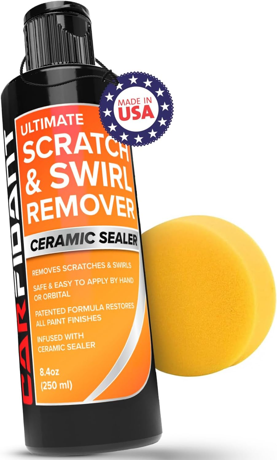 Carfidant Scratch Repair and Swirl Remover - Car Paint Scratch Remover & Restorer Kit with Buffer Pad - Polishing & Waxing Kits - Compound for Vehicles Paint Repair - 8.4 fl. Oz.