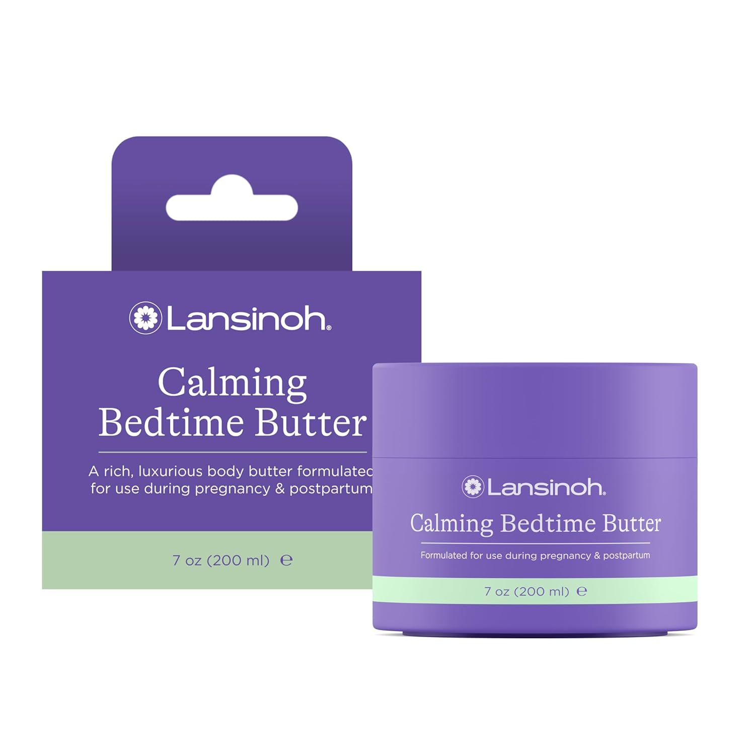 Lansinoh Magnesium Bedtime Butter Body Lotion for Pregnant Moms, Calm Magnesium Lotion for Aching Muscles, Lotion for Women & Soothing Massage, Promote Relaxation, Help Ease Cramps, 7 oz.