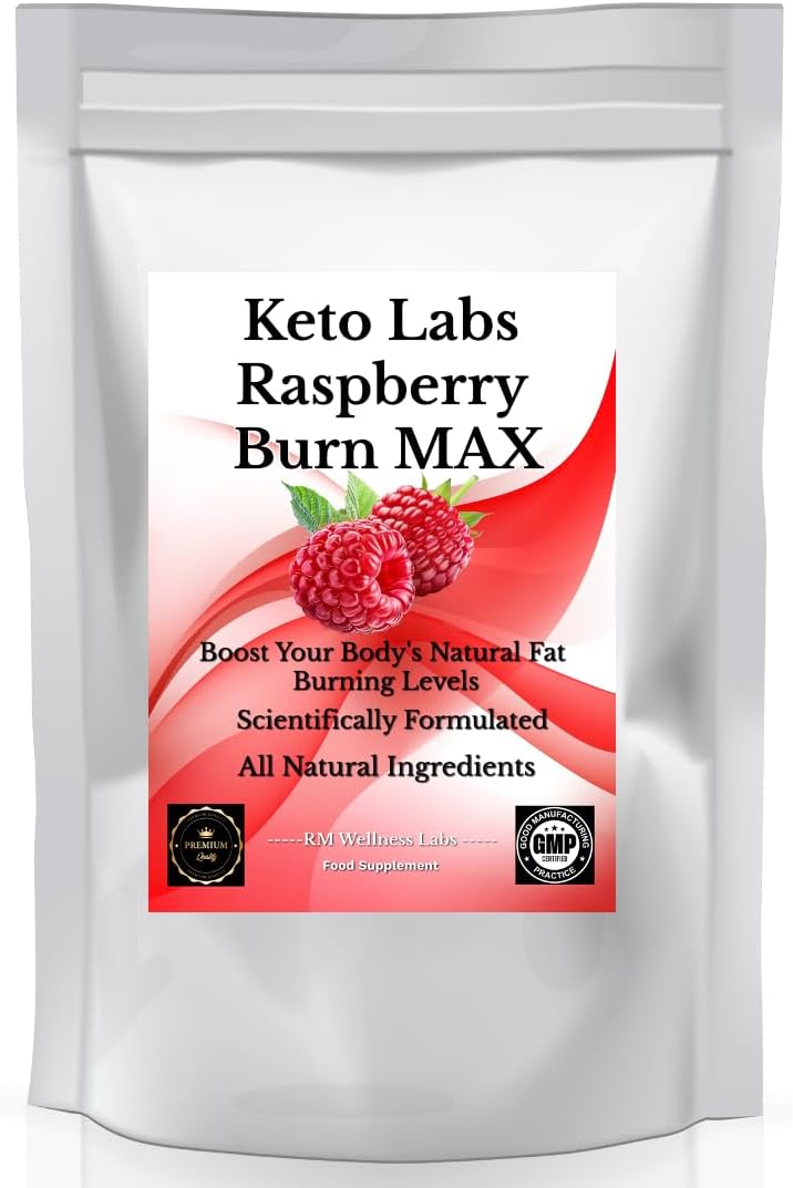 Raspberry Burn Max High Strength Natural Fat Burners for Men or Women - Vegetarian & Vegan Health Supplement - 60 Tablets