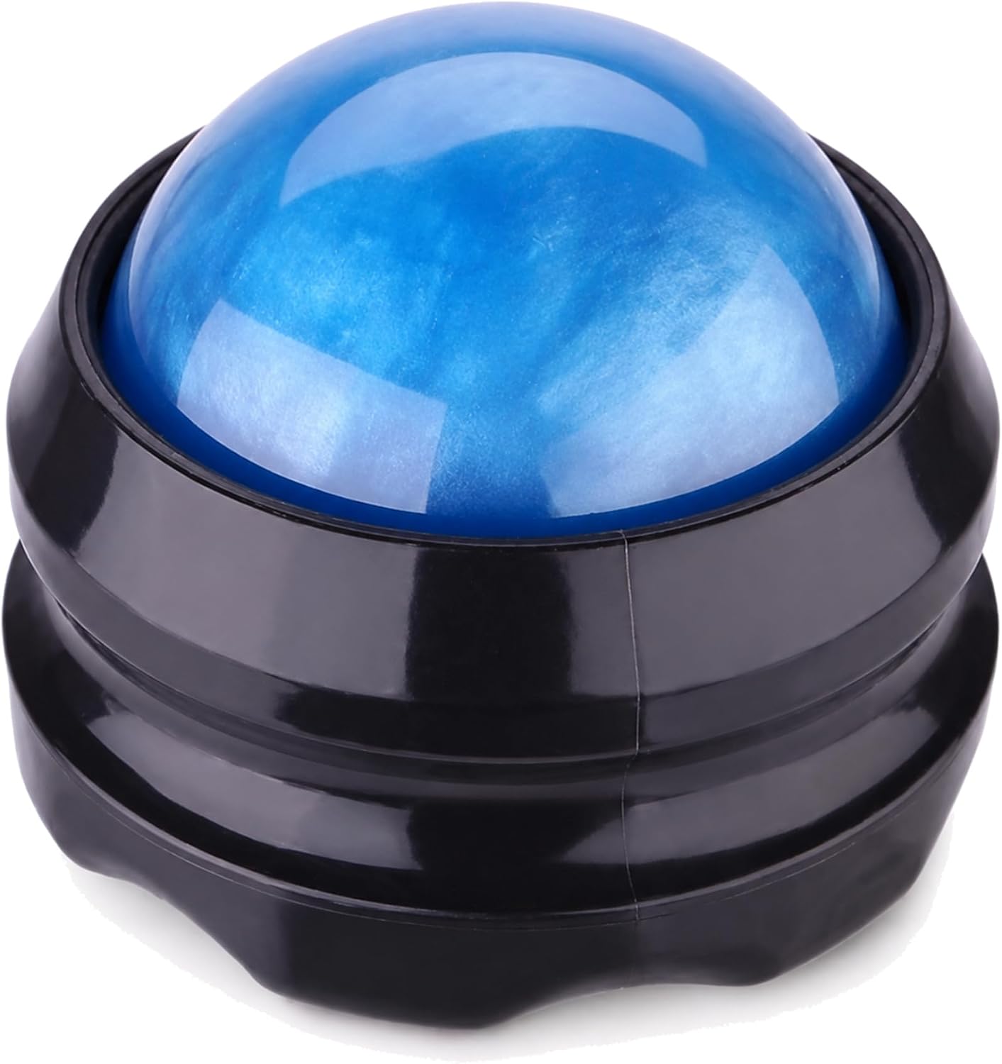 Manual Massage Ball Roller for Essential Oils & Lotion - Blue Handheld Deep Tissue Massager for Back, Neck & Foot Relief