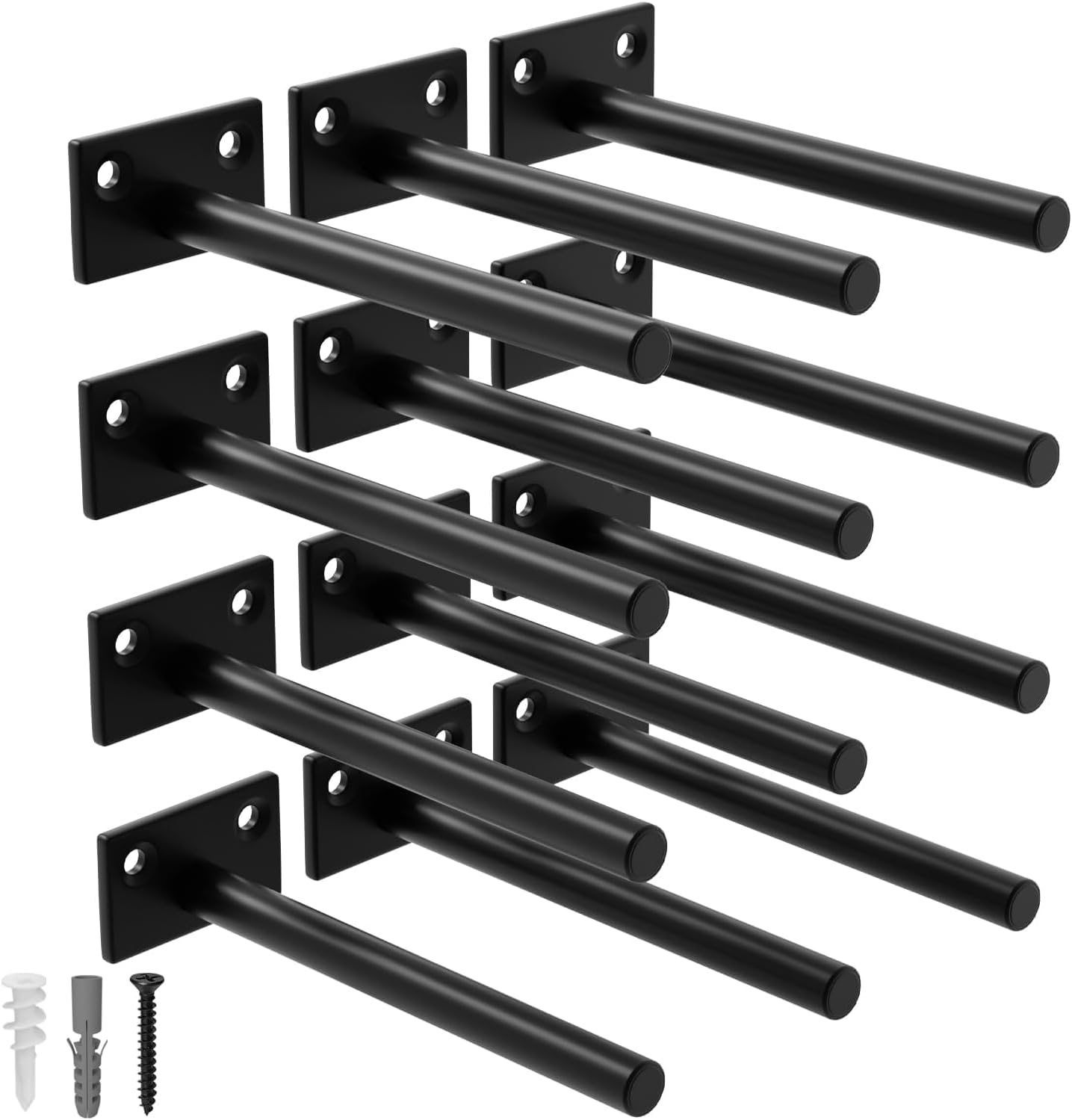 LEOPO 12-Pack 6 inch Floating Shelf Brackets, Hidden Shelf Bracket for Wood