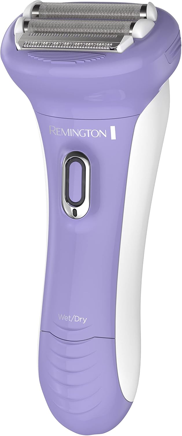 Remington Smooth & Silky Electric Shaver for Women, 4-Blade Smooth Glide Foil Shaver and Bikini Trimmer with Almond Oil Strip, Shave Wet or Dry