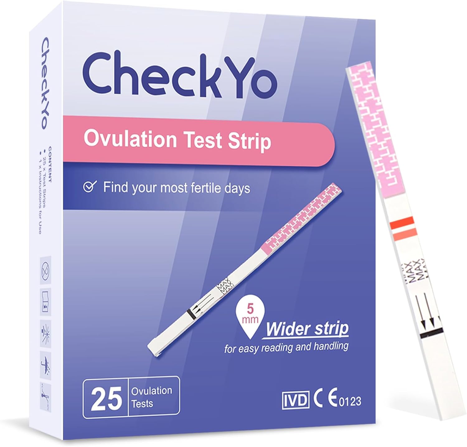 [25 Pack] Ovulation Test Strips: Ovulation Predictor Kit Home Finding Most Feritile Days-Accurate & Reliable for Women